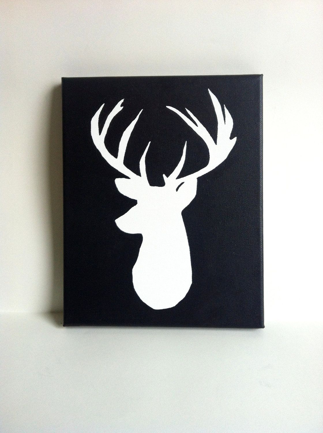1120x1500 Deer Bedroom Decor White Deer Head Silhouette 8x10 Painting By - Deer Head Silhouette Painting
