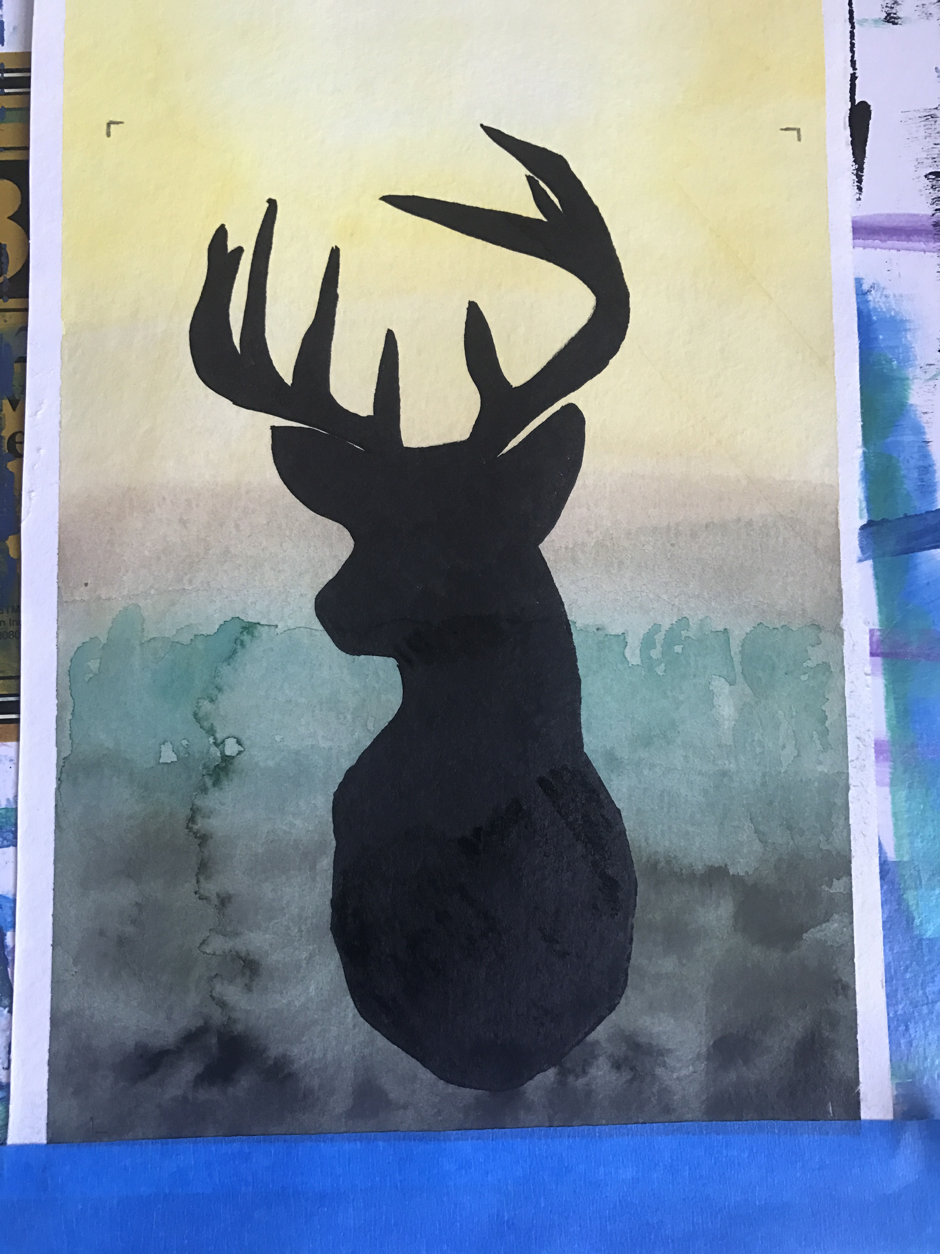 3024x4032 Deer Silhouette Miss Pixie Paints - Deer Head Silhouette Painting