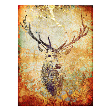 354x354 Deer Hunter Burnt Orange Canvas Wall Art Temple Amp Webster - Deer Hunt Detail Of A Wall Painting