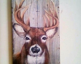 340x270 Deer Portrait Etsy - Deer Hunt Detail Of A Wall Painting
