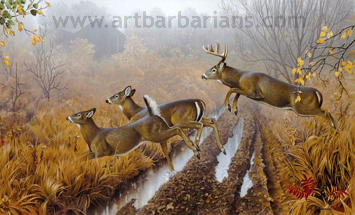 700x424 Prints Of Deer Images Wildlife Art Prints Plus Original - Deer Hunting Painting