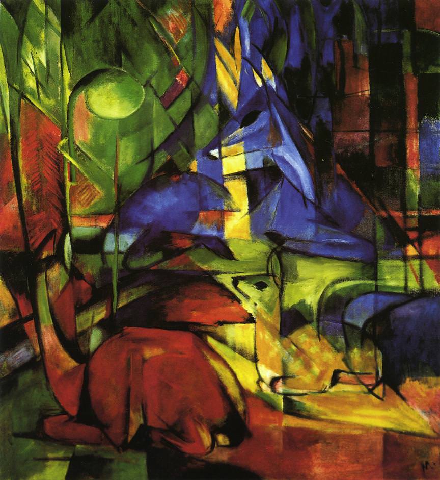 864x941 Deer In The Forest, 1914 By Franz Marc - Deer In Forest Painting