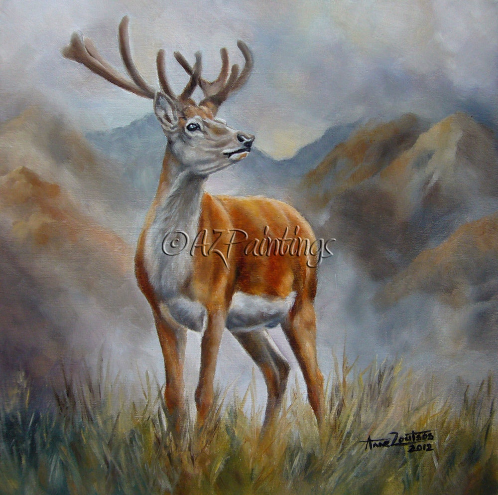 1000x993 Prince Of The Glen - Deer Oil Painting