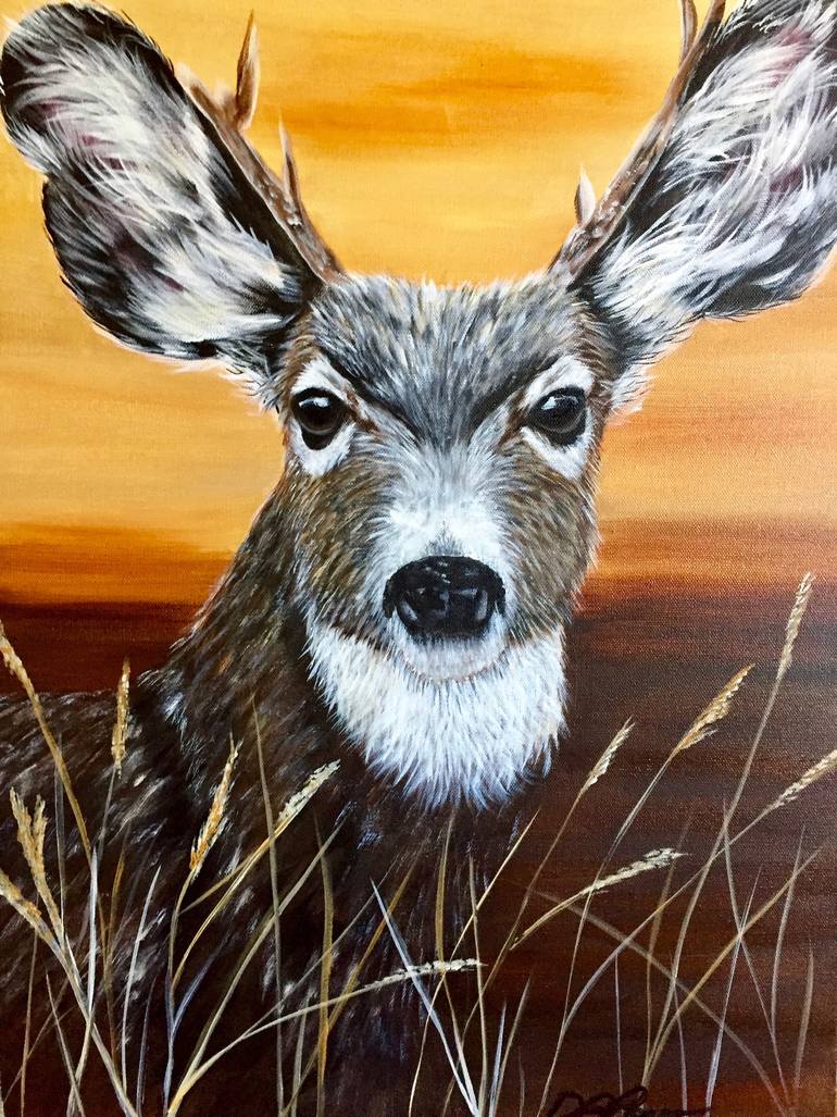 770x1027 Saatchi Art Deer Painting By Deborah Pow - Deer Painting