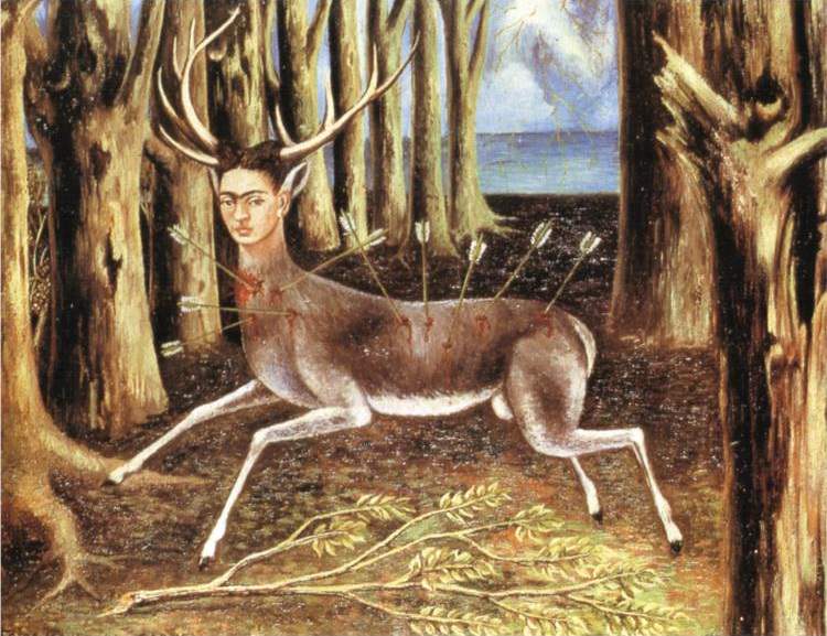 750x577 The Wounded Deer, 1946 By Frida Kahlo - Deer Painting