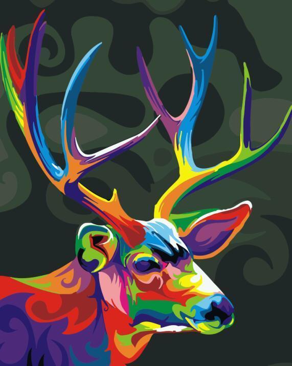 Deer Painting Abstract at PaintingValley.com | Explore collection of ...