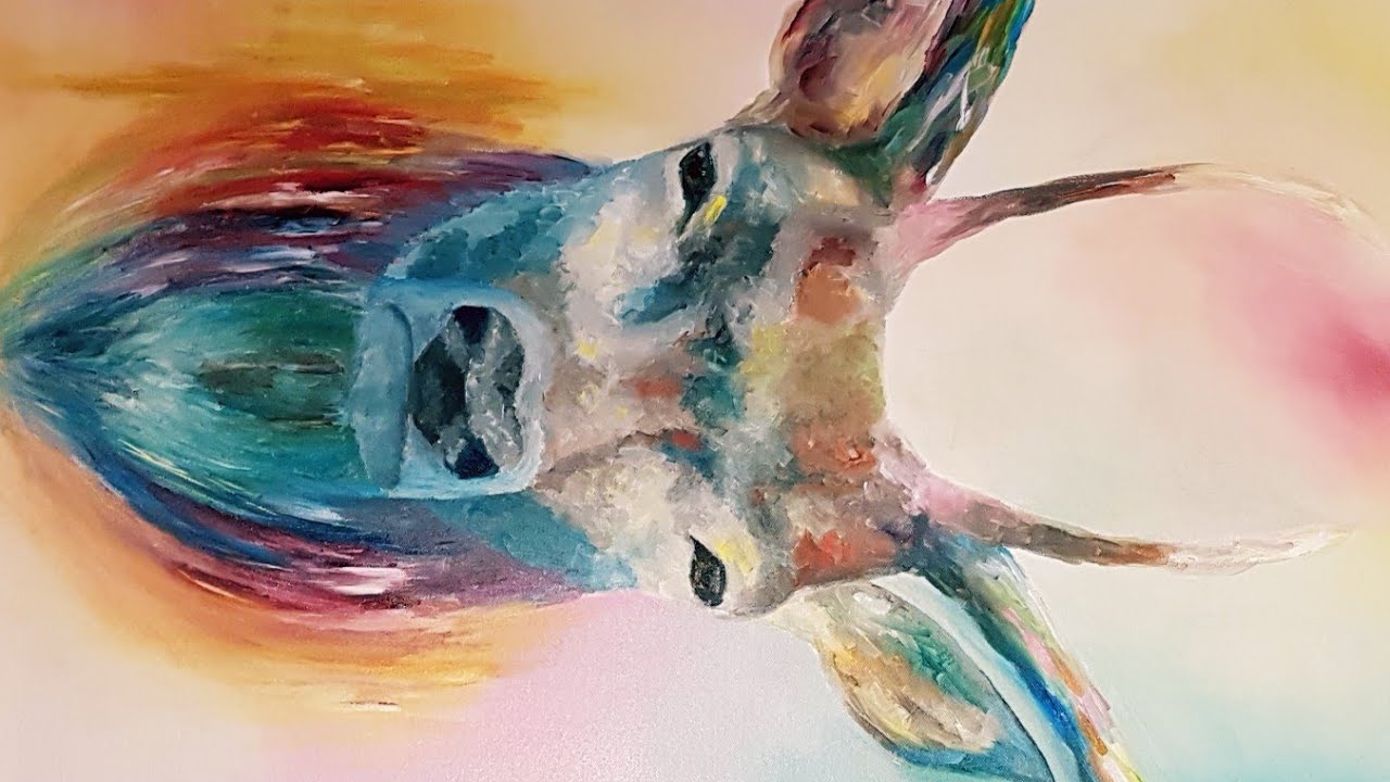 1280x720 Painting Abstract Colored Deer In Acrylics - Deer Painting Abstract