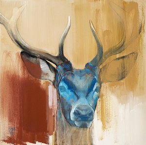 300x297 Abstract Deer Paintings Fine Art America - Deer Painting Abstract