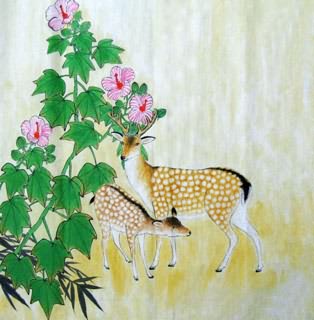 314x320 Chinese Deer Paintings, Chinese Deer Wall Scrolls From China - Deer Painting Images