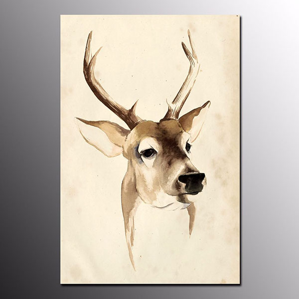 600x600 Hd Canvas Print Art For Home Decor Deer Oil Painting Canvas Wall - Deer Painting On Canvas