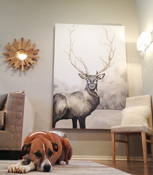 500x572 The Happy Homebodies Oh Deer Upgrading Thrift Store Artwork - Deer Painting On Canvas