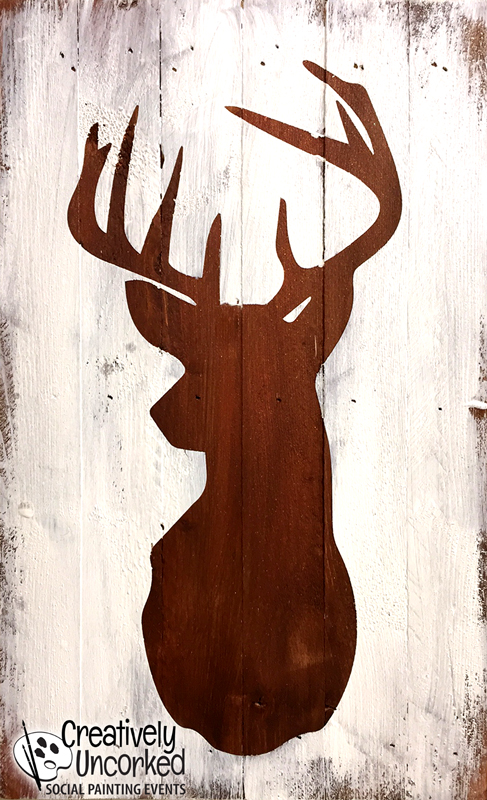 487x800 Deer Head Wood Sign 91818 @ Blvd - Deer Painting On Wood