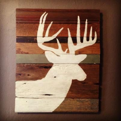 403x403 Deer Silhouette Painting On Rustic Wood By Danivphotography - Deer Painting On Wood