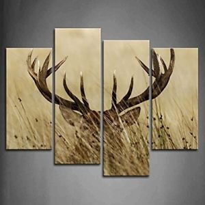 300x300 Printed Deer Wall Canvas Home Decoration Painting Panel Wooden - Deer Painting On Wood