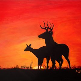 Deer Silhouette Painting at PaintingValley.com | Explore collection of ...