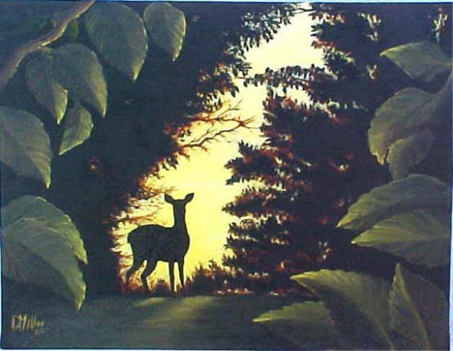 650x504 Deer Silhouette - Deer Silhouette Painting