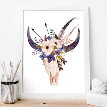 354x354 Best Skull With Horns Products On Wanelo - Deer Skull Canvas Painting
