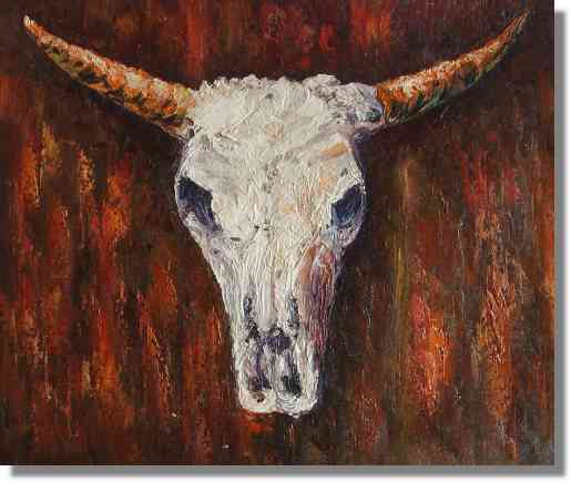 515x435 Deer Hunter Skull Painting Kinfe Plate On Canvas - Deer Skull Canvas Painting