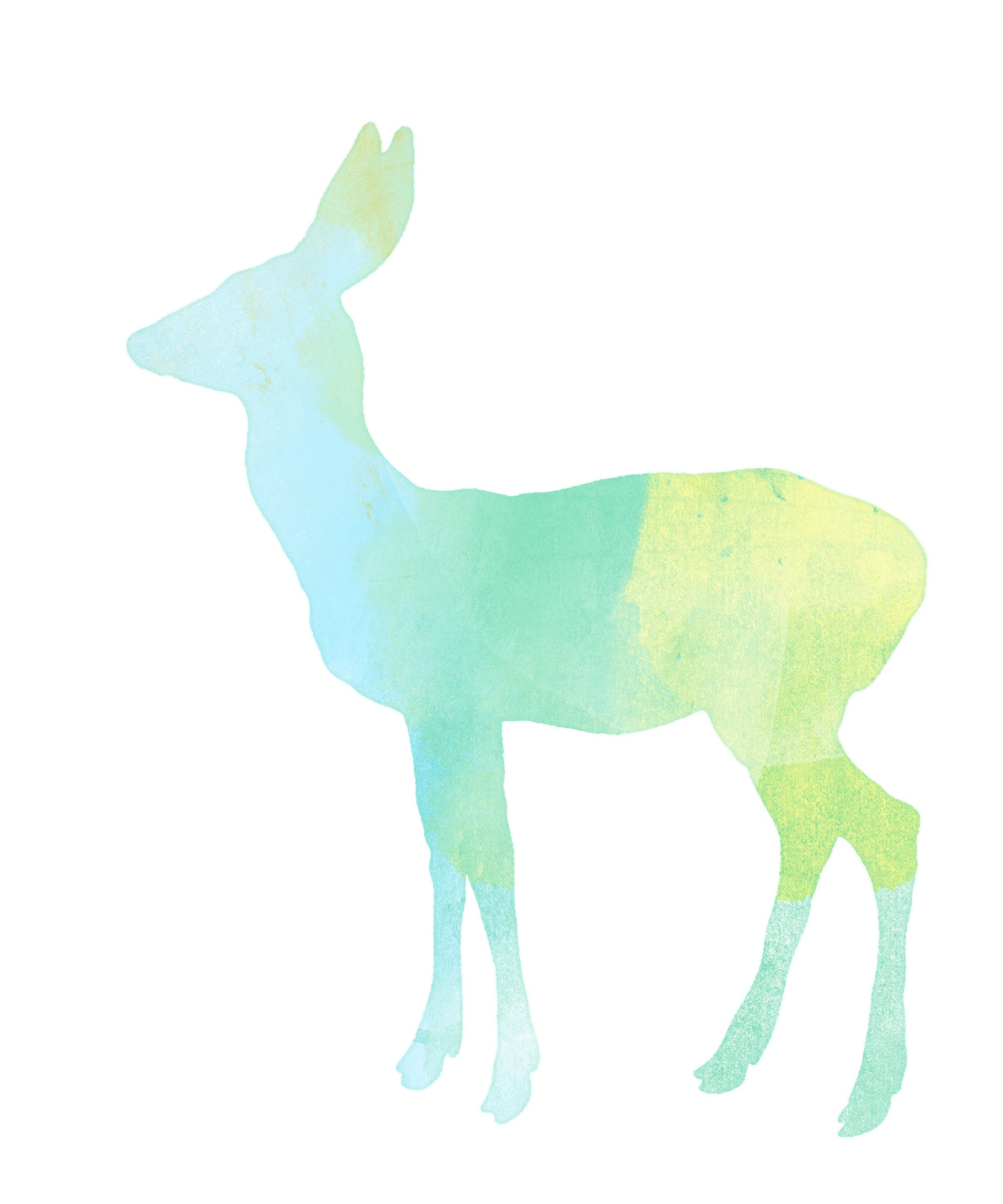 1600x1920 Deer Watercolour Painting Free Stock Photo - Deer Watercolor Painting