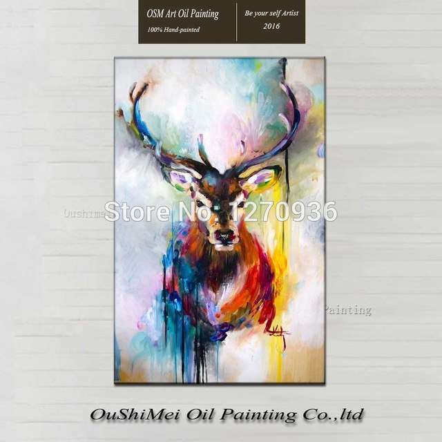 640x640 Handpainting Home Decor Painting Watercolor Animal Oil Painting - Deer Watercolor Painting