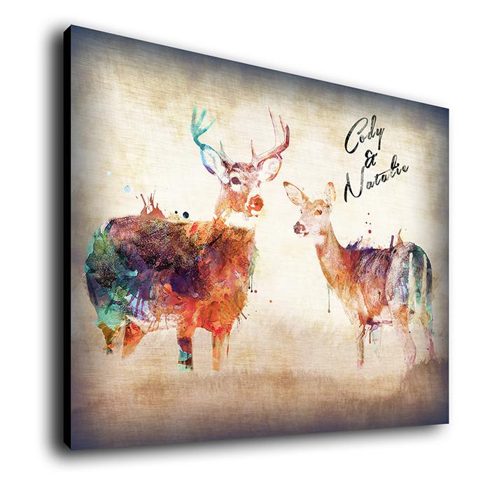 720x720 Whitetail Deer Painting Watercolor Art Prints Personalized Art - Deer Watercolor Painting