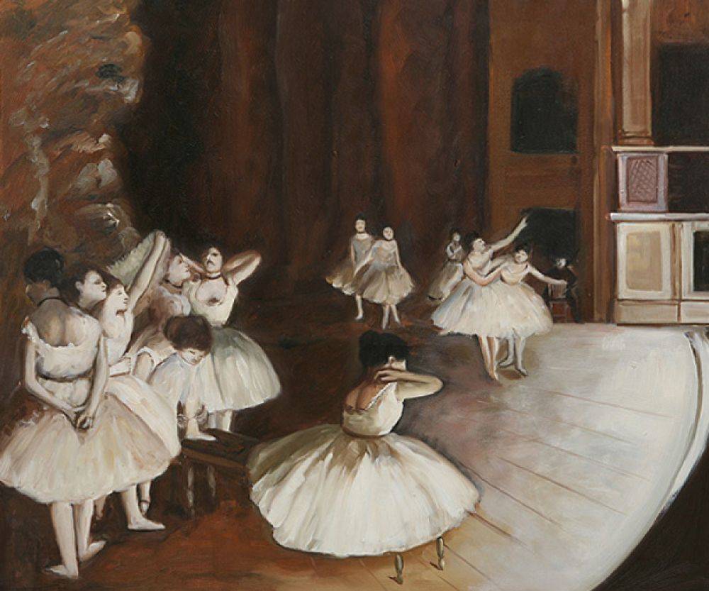 1000x833 Ballet Rehearsal On The Stage - Degas Painting