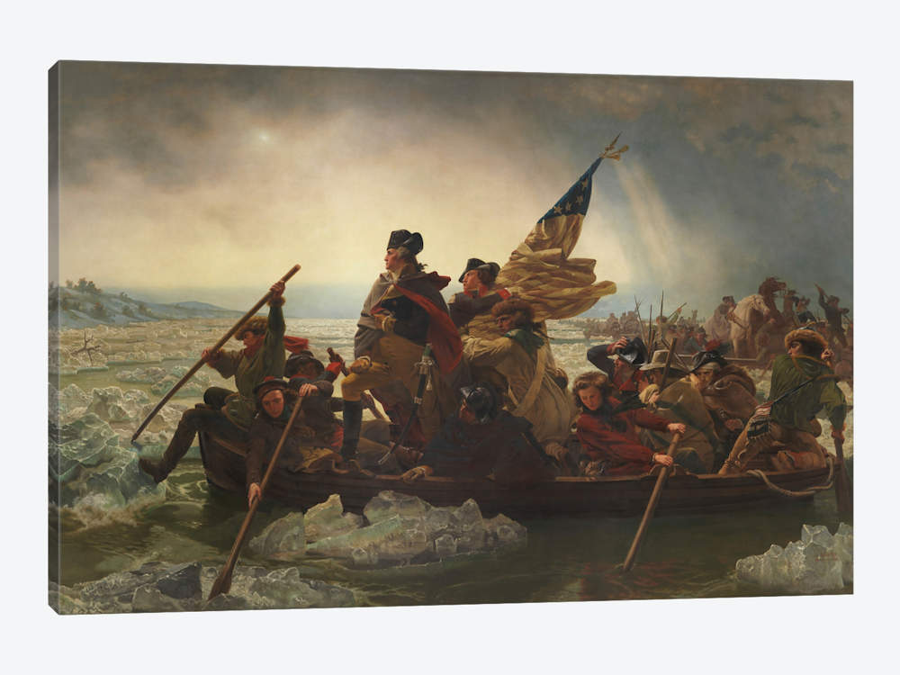 1000x750 Painting Of George Washington Crossing The Delaw John Parrot - Delaware Crossing Painting