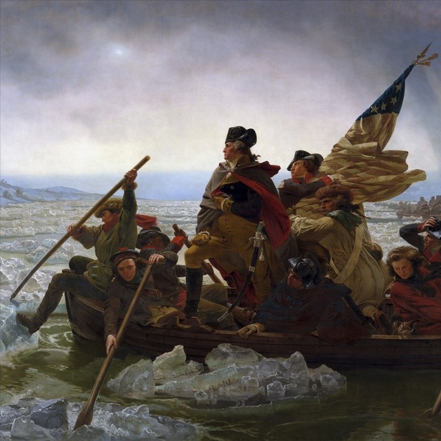 640x640 Painting Of George Washington Crossing The Delaware Wall Art - Delaware Crossing Painting