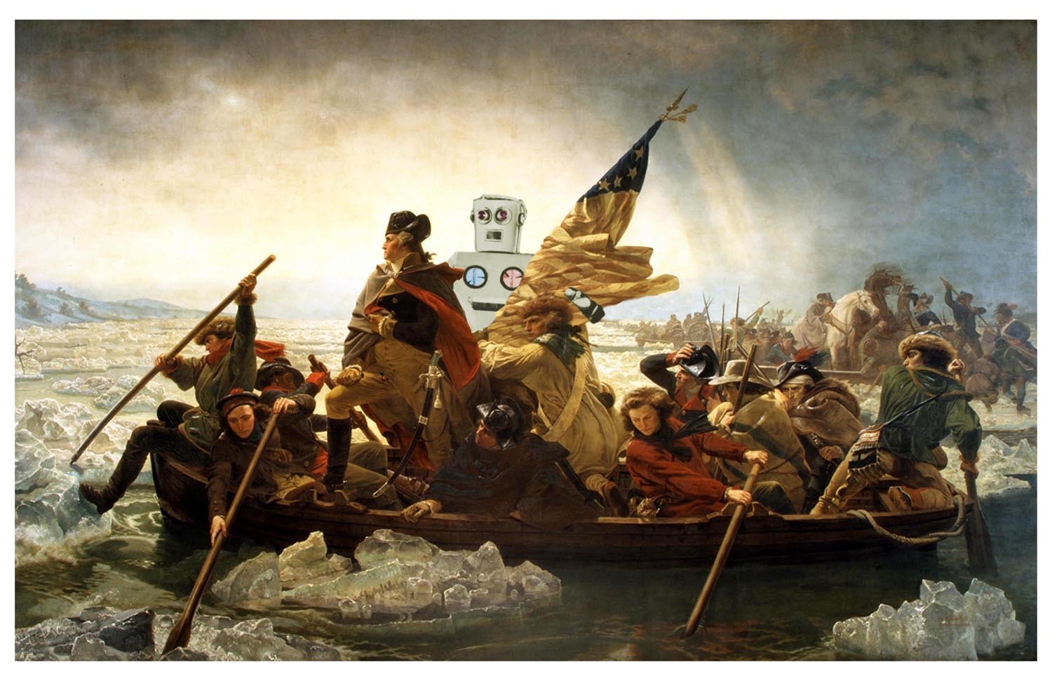 1500x971 Washington And Medwin Crossing The Delaware - Delaware Crossing Painting
