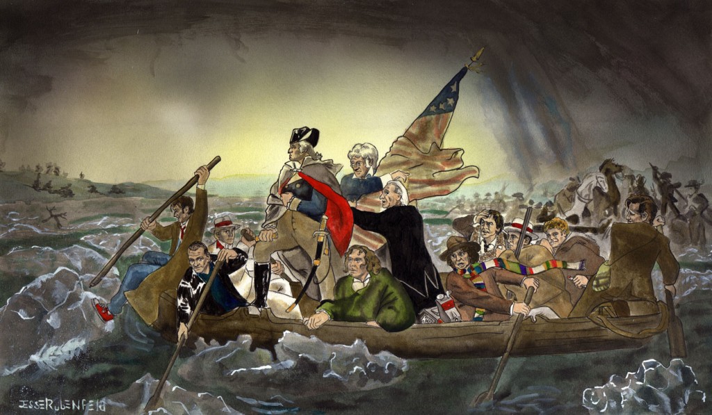 1024x597 Whos Crossing The Delaware Jesse Rubenfeld Illustrations - Delaware Crossing Painting