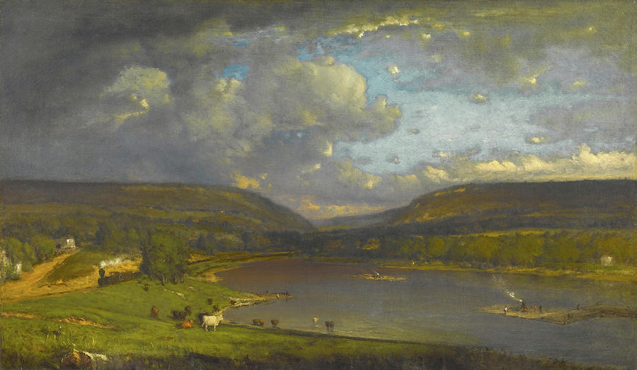 900x523 On The Delaware River Painting By George Inness - Delaware River Painting
