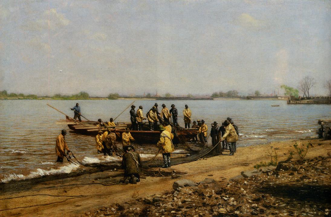 1095x717 Shad Fishing - Delaware River Painting