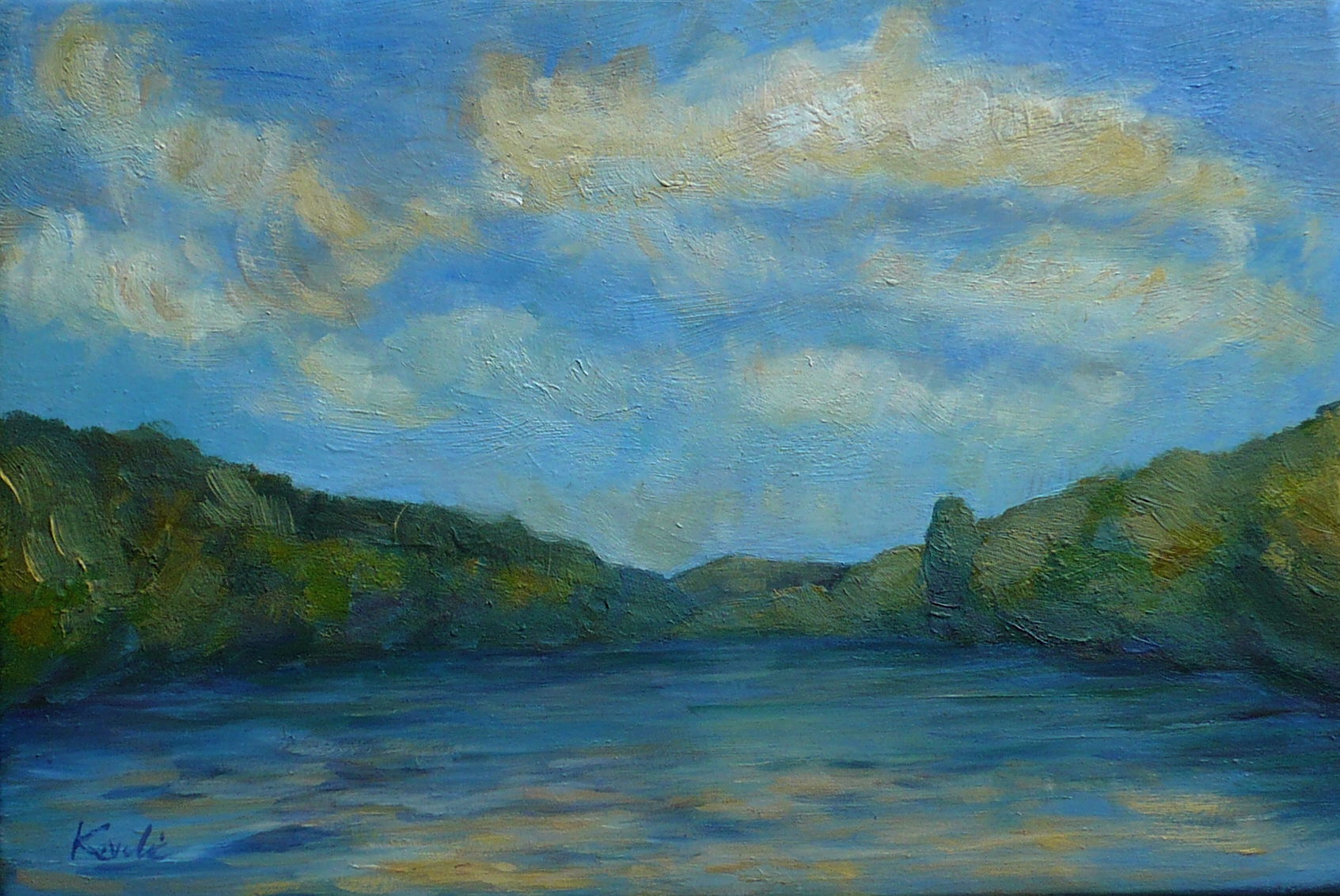 1693x1132 The Delaware River From New - Delaware River Painting