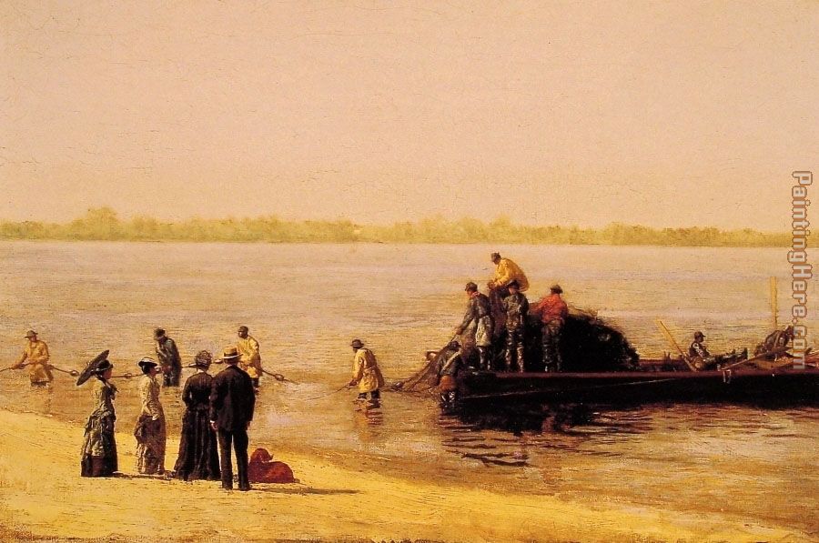 900x597 Thomas Eakins Shad Fishing - Delaware River Painting