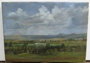 300x211 Important Antique Oil On Canvass Painting Delaware River Vally - Delaware River Painting