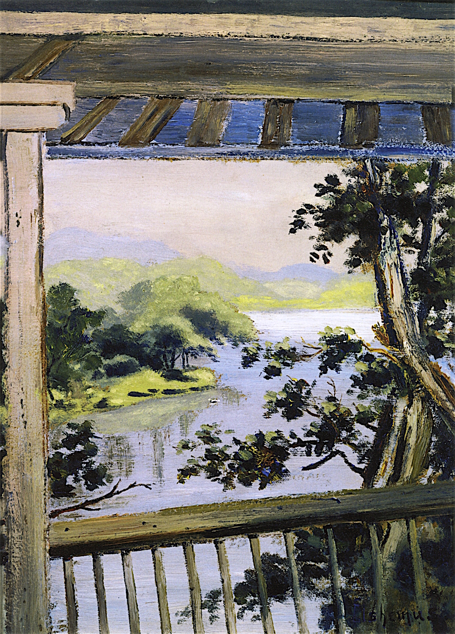 918x1280 Balcony, Delaware Water Gap Painting Louis M. Eilshemius Oil - Delaware Water Gap Painting