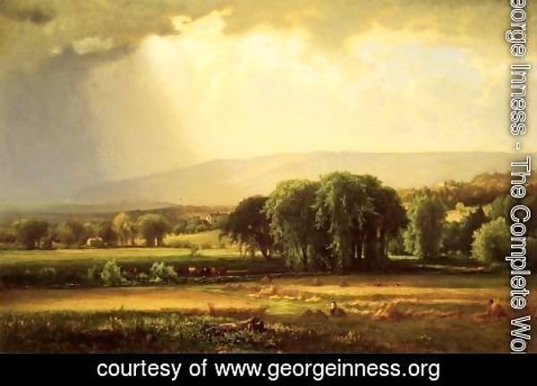 600x432 George Inness The Plete Works Harvest Scene In The Delaware - Delaware Water Gap Painting
