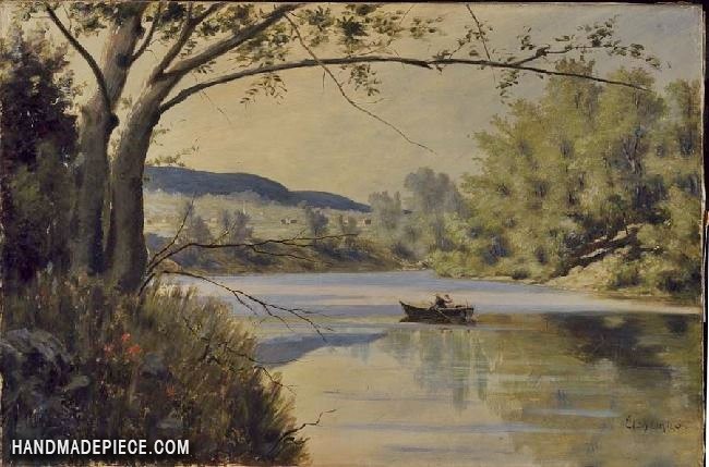 650x429 Louis M. Eilshemius Village Near Delaware Water Gap Reproduction - Delaware Water Gap Painting