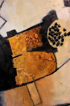 236x354 Mixed Media Contemporary Abstract, Deliberation , Carol Nelson - Deliberation Painting