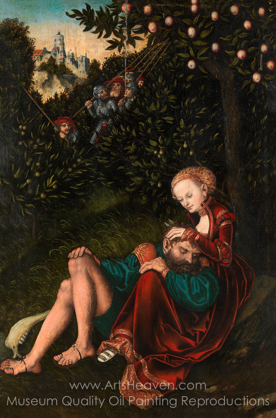 541x820 Reproduction Painting Lucas Cranach Samson And Delilah, Hand - Delilah Painting