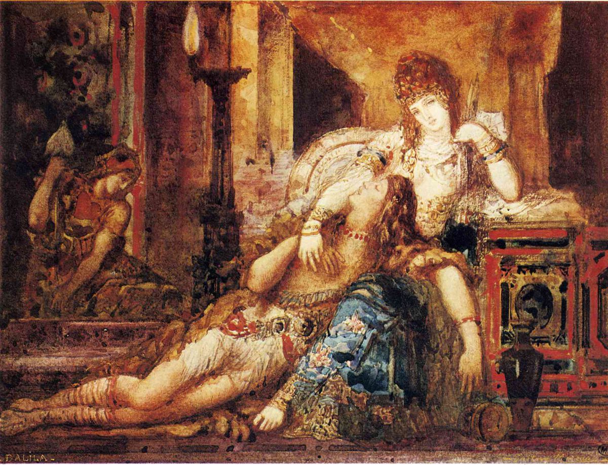 1200x918 Samson And Delilah Gustave Moreau Symbolism Religious - Delilah Painting