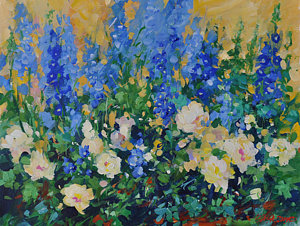 Delphinium Painting at PaintingValley.com | Explore collection of ...