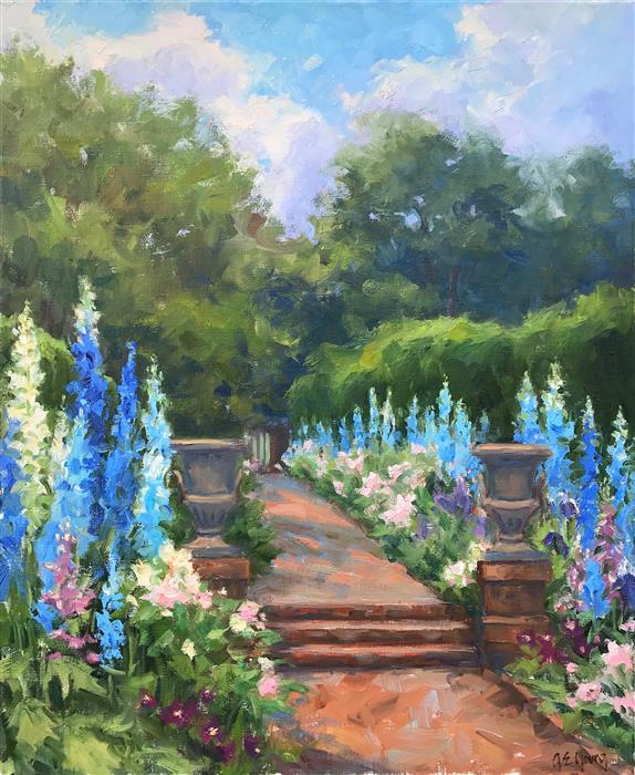 574x700 Delphinium Walk By Jennifer Young - Delphinium Painting
