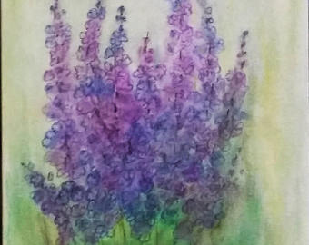 340x270 Delphinium Painting Etsy - Delphinium Painting