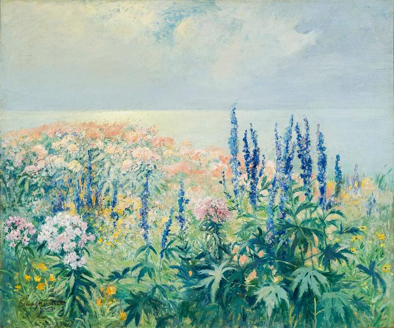 768x640 Edmund Henry Garrett - Delphinium Painting