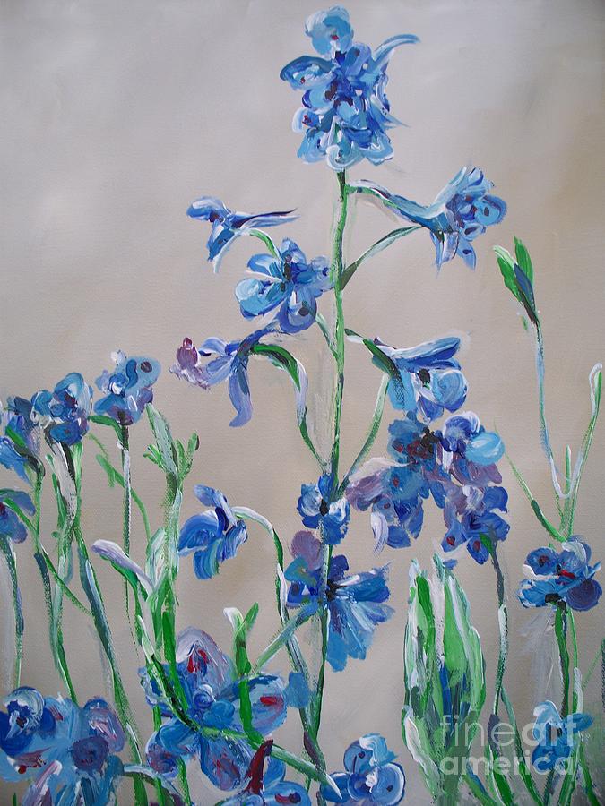 675x900 Larkspur Wild Flowers Painting By Eric Schiabor - Delphinium Painting