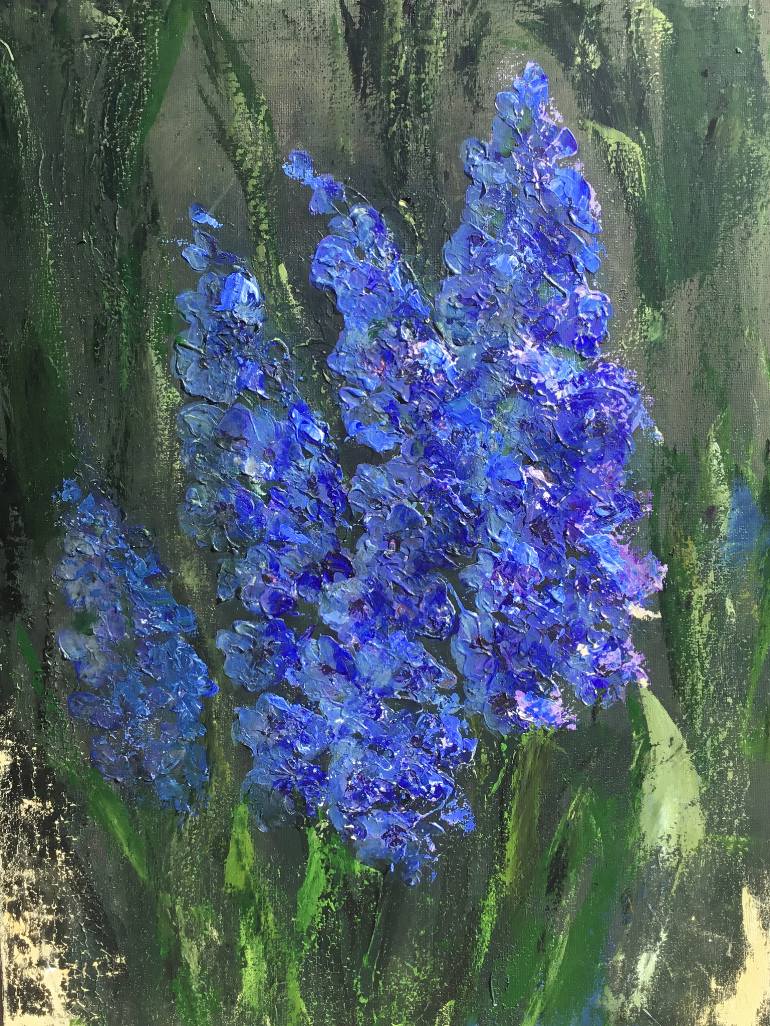 770x1026 Saatchi Art Delphinium Study Painting By Allerton Art - Delphinium Painting