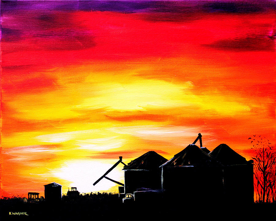 900x720 Delta Sunset Painting By Karl Wagner - Delta Painting