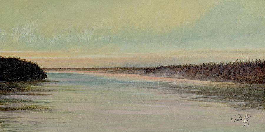 900x450 Hazy Morning Mississippi River Delta Painting By Paul Gaj - Delta Painting