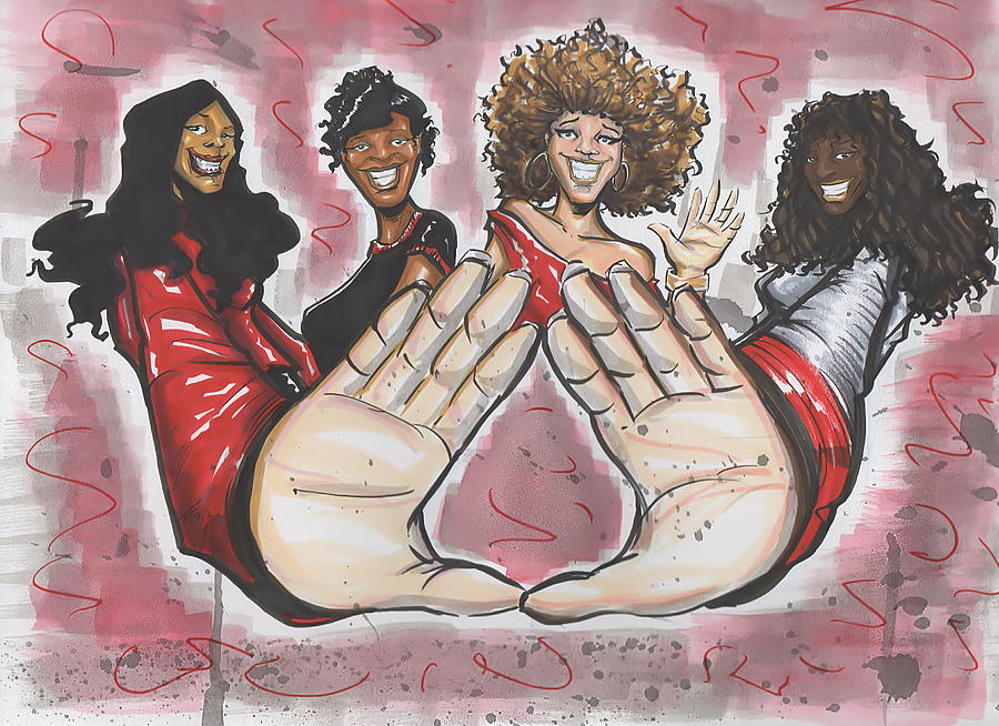 900x654 Delta Sigma Theta Sorority Inc Mixed Media By Tu Kwon Thomas - Delta Sigma Theta Painting